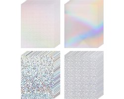 24 vellen holografisch A4 dik papier 250 g/m² kaarten maken DIY glanzend iriserend spiegelpapier - feestdecoratie poster karton - 85 x 11 inch