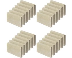 24 Vuurvaste Stenen voor Open Haard en Houtkachel - Hittebestendige Vervangingsstenen (230x115x32 mm)