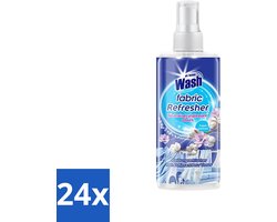 24 x At Home - Wash - Textielverfrisser - Fresh Cotton - Neutraliseert Onaangename Geuren - 300 ml - Textielverfrisser - Geurneutraliserend - Katoen Geur - Kleding Verfrissen - Stoffen Meubels
