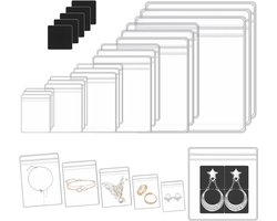 240 Stuks Anti-Tarnish Strips met Transparante Organiser Tas, 120 Zelfsluitende Verpakkingszakken voor Sieraden in 6 Maten en 120 Anti-Tarnish Strips voor Sieradenopslag