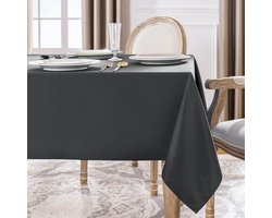 240 x 140 cm Rectangular Grey Decorative Tablecloth - Dirt Resistant and Durable - for 8-10 Places in Living Room, Kitchen, Dining Room - Washable - 210 g/m² - 1 Piece