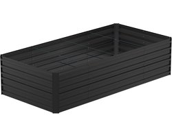 240x60x58cm Zwart Metalen Bloempot voor Verhoogde Bloembedden, 1730L Verzinkt Staal, Rechthoekig Plantenbed om Zelf te Bouwen, Outdoor Plantenbak voor Groenten/Bloemen/Fruit/Kruiden, NAIZY