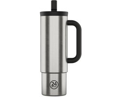 24Bottles Straw Drinkbeker 800 ml Capaciteit - brushed steel