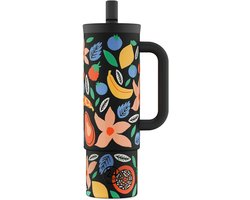 24Bottles Straw Drinkbeker 800 ml Capaciteit - tropical noir