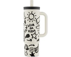 24Bottles Straw Drinkbeker 800 ml Capaciteit - viva la vida