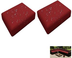 2/4PCS Patio Kussen Seat Covers Waterdicht, Heavy-Duty Oxford Stof, Sofa Slipcovers met Rits, Wasbare Anti-Slip Vervanging voor Outdoor Meubels(Wine Red,60x60x10cm 2pcs)
