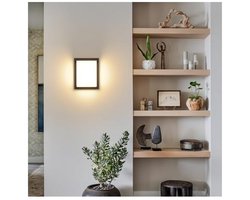24W LED wandlamp Geschikt voor binnen en buiten, 3000K warm wit, moderne wandlamp, IP65 waterdichte wandlamp, Geschikt voor binnenplaatsen, tuinen, terrassen, bij muren, paden, patio's, villa's, gangen, enz., zwart.