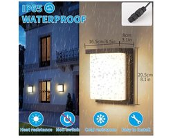 24W LED wandlamp voor binnen en buiten, 3000K warm wit, moderne wandlamp, IP65 waterdichte wandlamp, geschikt voor binnenplaatsen, tuinen, terrassen, bij muren, paden, patio's, villa's, gangen, enz., zwart.