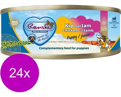 24x Renske Blik Vers Gestoomd Complete Menu Puppy Kip - Lam 95 gr