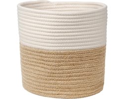 25 cm x 25 cm geweven katoenen touw plantenmand voor plantenbakken, kleine planten, bloempot, kunsthandwerk, speelgoed, woondecoratie