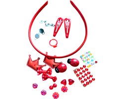 25 Delig -Rood -Sieraden- Haar knutselset- Charme Bijoux