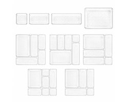 25-delige Lade Organizer Set – Transparante Opbergbakken – Ladeverdelers voor Keuken, Badkamer, Bureau & Make-up