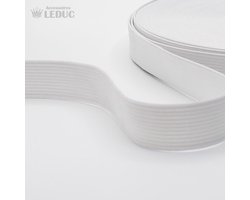 25 Meter BANDELASTIEK, Breedte 20MM, Kleur WIT