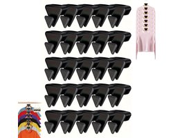 25 stuks - Haakjes voor het verbinden van kledinghangers - Driehoekige hangerconnectoren - Clips voor kledingkastorganizers - Ruimtebesparende verlenghaken voor kledinghangers - Hangende kledingkastorganizers - Geschikt voor kledinghangers