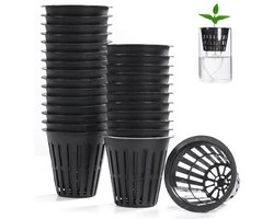 25 Stuks Kweekpot - Kweekbak - Kweekbakken - Hydrocultuur Plantenmand - Kunststof Bloempot - Kweekbenodigdheden - Moestuin Artikelen - Met Afwateringsopeningen - Hydroponic Tuinnet Pot Geschik - Voor Hydrocultuur En Grondloze Teelt Op Tuinbalkons