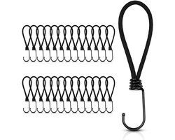 25 stuks rubberen expansiehaken met 18 cm elastische haken voor dekzeilen en tuinhuisjes met spiraalhaken, expanderhouder, rubberen spanhaken, gordijnspanbanden