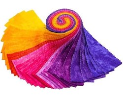 2,5" x 44" 20 stuks oranje en paarse smudge jelly rollen strips 100% katoen voorgesneden stof voor quilten, scrapbooking, naaien, kunst en ambachten, patchwork