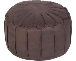 25 Zitzak Voetkrukje Poef | Superzacht Nep Leer | Decoratieve en Comfortabele Voetensteun | Voetkrukken voor de Woonkamer | Gemaakt in Het VK | Marokkaanse Stijl Voetkruk (Chocola)