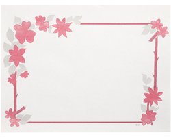 250 Placemats, papier 30 cm x 40 cm wit "Bloemenrand"