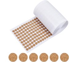 - 2500 Stuks 10mm Zelfklevende Kurk Pads voor Kasten en Tafels, Anti-Slip Meubelbeschermers (1.5mm dik)