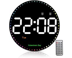 25,4cm Digitale Wandklok - Helder LED Display - Voor Slaapkamer, Kantoor en Woonkamer - Eenvoudige Bediening - Moderne Woonaccessoire