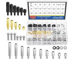 256-delige M3 standoffs set van carbon staal, nylon en messing met Pan Head schroeven, moeren en hex moeren voor PCB en quadcopter drones