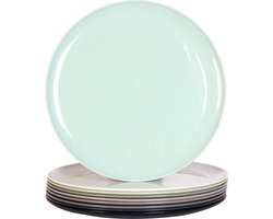 25CM Grote Plastic Borden voor Diner - Herbruikbaar - Set van 9 - Grote Borden Bordenset