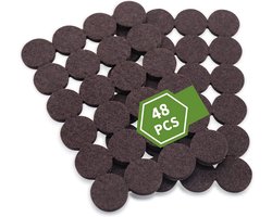 25mm Ronde, Herbruikbare Vilten Meubelglijders voor Harde Oppervlakken – - Zelfklevende meubelonderzetters - Meubelvilt - Anti-krasvilt - Geluiddempende, Zelfklevende Meubelglijders voor Bedden, Banken en Ladekasten – Set van 48 – beige