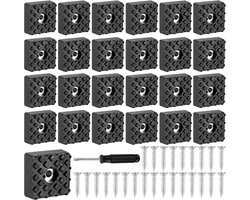25Pcs vierkante rubberen voetjes voor tuinmeubilair - antislip schroef rubberen meubelpoten voor tuinmeubilair - tafelpoten en stoelpoten vloerbeschermers (30x30mm)