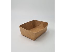 25x Bakje nr75 eco karton - snackbakje - 102x70x38 - bio - karton - eco - bruin - milieuvriendelijk - duurzaam - kartonnen bak - patatbakje - serveerschaal - barbecue - feest - picknick - zomer - snack - bakje