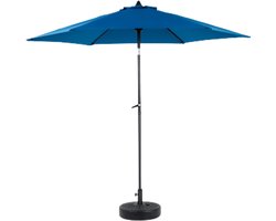 2.6m dubbelzijdige rechthoekige parasol voor buiten, groot met zwengel (Donker blauwe) (zonder voet)