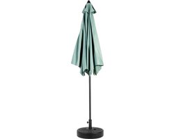 2.6m dubbelzijdige rechthoekige parasol voor buiten, groot met zwengel (Licht Groen) (zonder voet)
