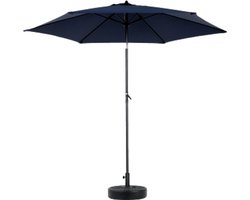 2.6m dubbelzijdige rechthoekige parasol voor buiten, groot met zwengel (marineblauw) (zonder voet)