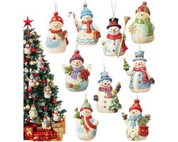 27 Pieces Christmas Snowman Ornaments - Kerstversieringen - Christmas Tree Ornaments - Wooden Snowman Ornaments - Can Be Used for DIY Hobbies - Christmas Tree Ornaments - Suitable for New Year Parties - Create Your Own Christmas Tree Decorations