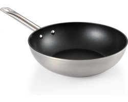 28 cm GrandChef Wok Grijs - Beste Kwaliteit voor Thuisgebruik