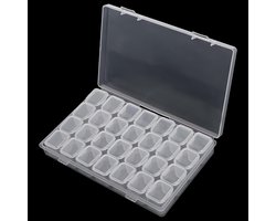28-delige doorzichtige plastic roosters organizer box met verwijderbare verdelers - klein compartiment container voor sieraden, accessoires, nagels, ambachtelijke en speelgoed
