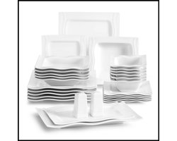 28-delige vierkante porseleinen servies set – stijlvol en compleet voor elke maaltijd