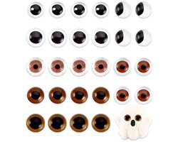 28 stuks 30 mm glazen cabochon ogen, 7 stijlen glazen ambachtelijke pop oog, gehaakte dieren ambachtelijke ogen, ogen glazen cabochon voor doe-het-zelf ambachtelijke poppen poppen ambachten