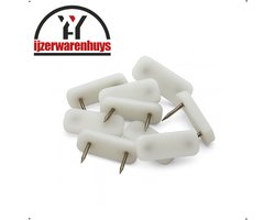 28 STUKS - Witte Rechthoekige Glijnagel 39x16mm – Kunststof Meubelglijder / Stoelpootdop / Meubelbeschermer met HD-PE Glijvlak – Voor Stoelen, Tafels en Meubels op Tapijt en Harde Vloeren