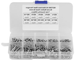 280-delige Assortiment van RVS Pan Hex Kop Schroeven en Moeren - M3 Maten 4-25mm met Plastic Opbergdoos