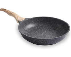28cm Stone Frying Pan - Beste Zwitserse Titanium antiaanbaklaag - Gratis - kookgerei