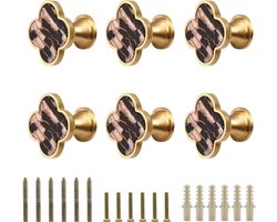 28mm Vierbladige Klaver Knoppen in Messing voor Kastdeuren en Lades - Inclusief Schroeven en Handgrepen voor Dressoirs en Kledingrekken