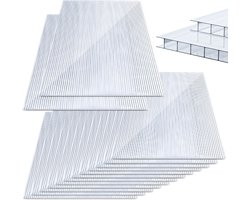 28x Polycarbonaat Platen - UV-Bestendig 60,5x121cm 20,5m² - Transparant - Polycarbonaat plaat - DIY - Broeikas plaat - UV-Bestendig
