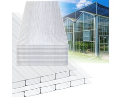 28x Polycarbonaat Platen - UV-Bestendig 60,5x121cm 20,5m² - Transparant - Polycarbonaat plaat - DIY - Broeikas plaat - UV-Bestendig