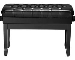 29,5 Inch Duet Pianobank, In Hoogte Verstelbaar Van 20,3 Tot 23,4 Inch, Gevoerd Kussen, Houten Kruk met Opbergruimte voor Muziek, Kaptafel, Slaapkamer