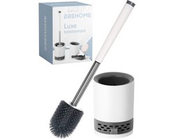 2BEHOME WC Borstel Met Houder Hangend - Toiletborstel - Siliconen WC Borstel - Toiletborstel Hangend - Toilet Brush - Toilet Cleaner - Wit