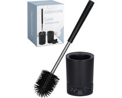 2BEHOME WC Borstel Met Houder Hangend - Toiletborstel - Siliconen WC Borstel - Toiletborstel Hangend - Toilet Brush - Toilet Cleaner - Zwart