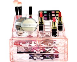 2in1 Make-up Organizer - 4 Lades Cosmetica Opbergdoos - Kaptafel - Roze