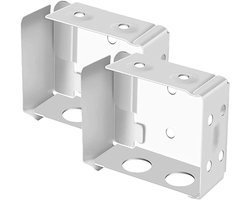 2Pcs Blind Fixing Brackets - Witte Box - Bevestiging voor Venetians - Houten Rolgordijnen - Hoofdbalk Houder (6.35x4.45x2.54 Centimeters)