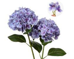 2PCS Hydrangea Kunstbloemen - Decoratieve Paarse Nepbloemen - Real-Touch Zijde Hydrangea 63cm Lange Steel voor Huis Hotel Kantoor Bruiloft Decoraties